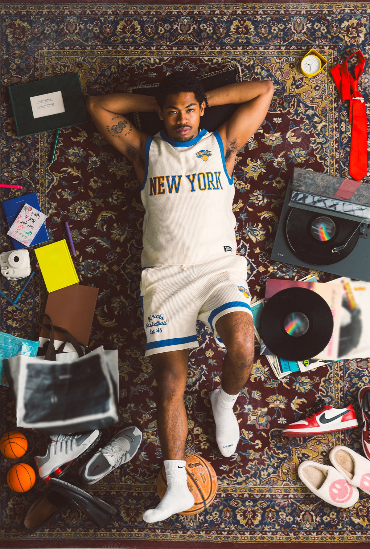 New York Knicks Knit Basketball Shorts - Ivory