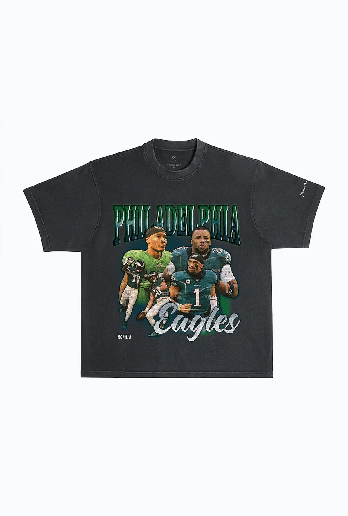 Philadelphia Eagles Vintage Heavyweight Garment Dyed T-Shirt - Black