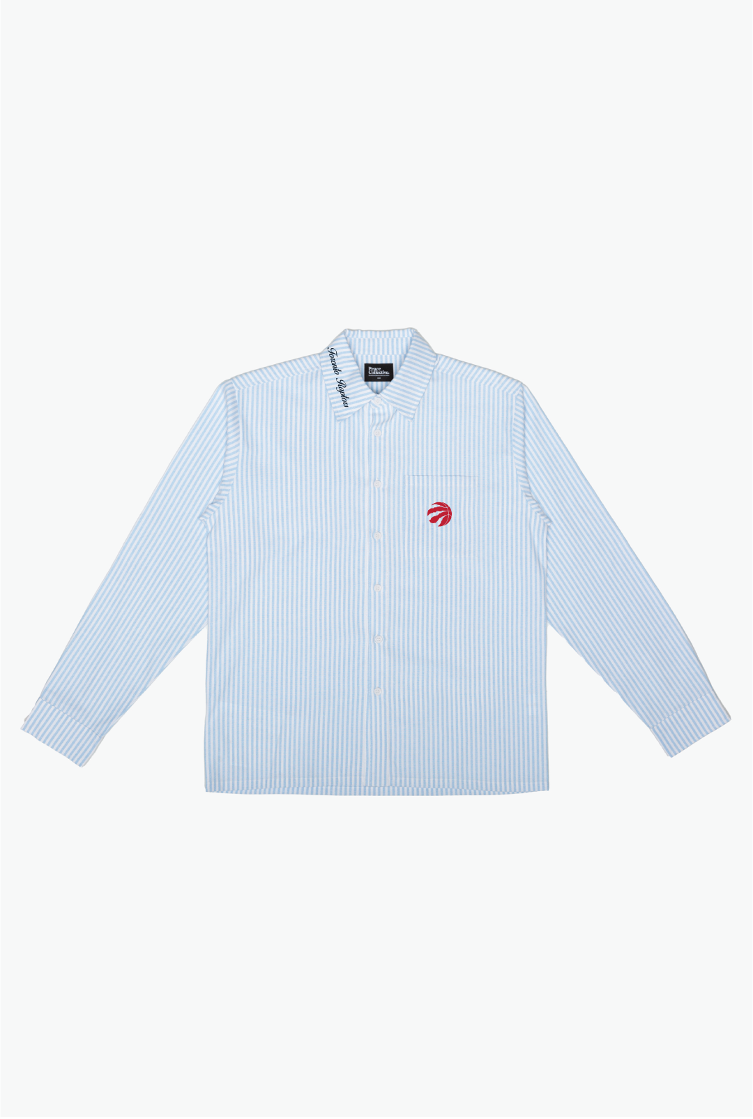 Toronto Raptors Long Sleeve Poplin Shirt - White / Blue