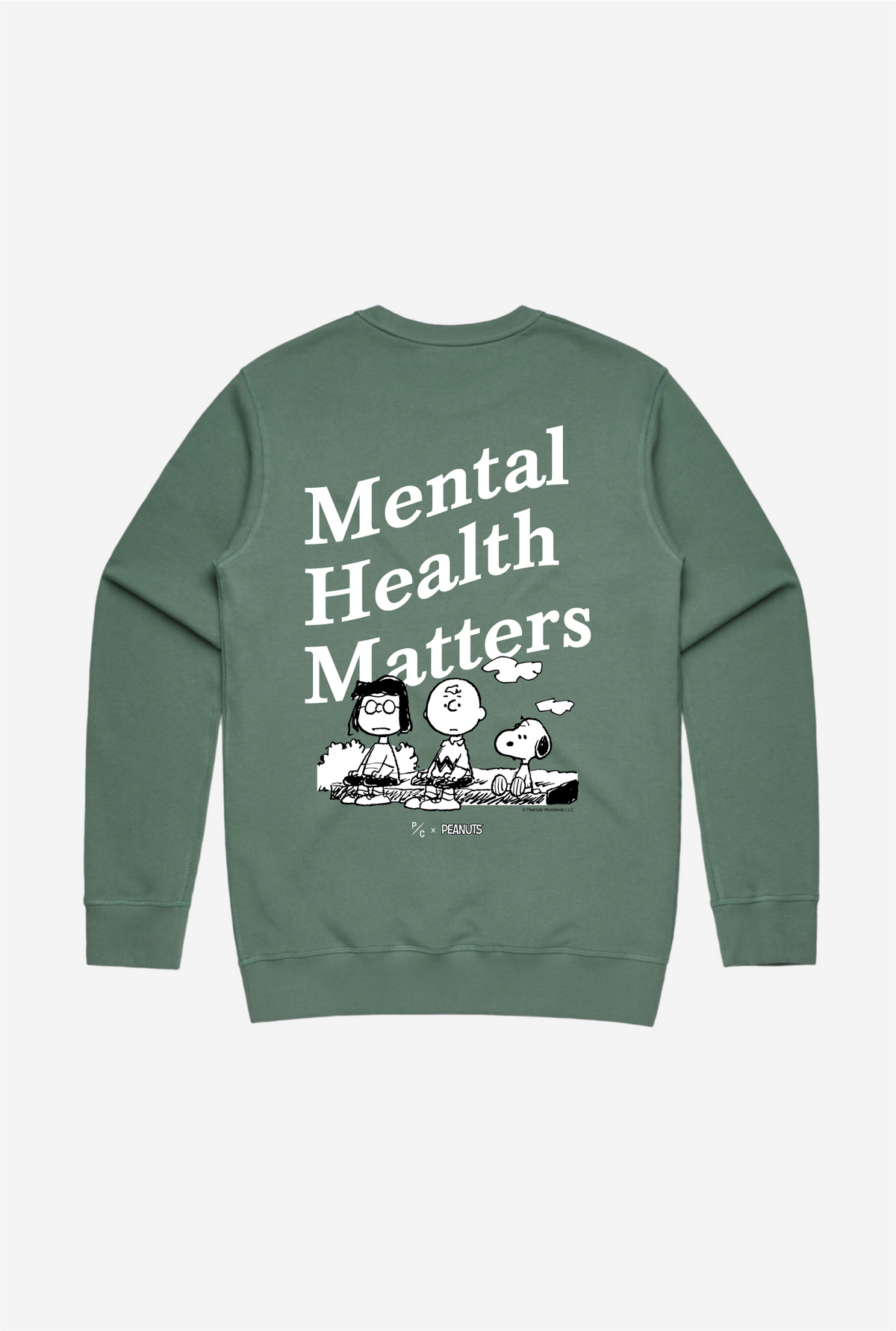 Peanuts Mental Health Matters Crewneck - Sage