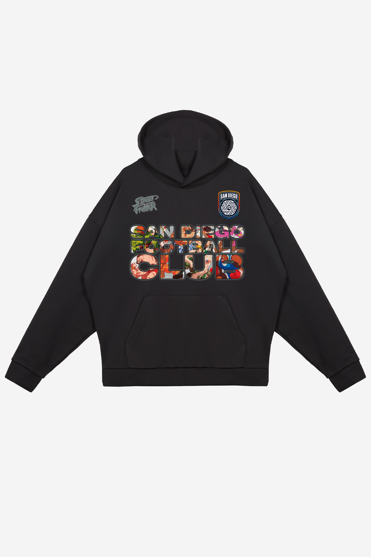 San Diego FC x Street Fighter Character Heavyweight Hoodie - Black
