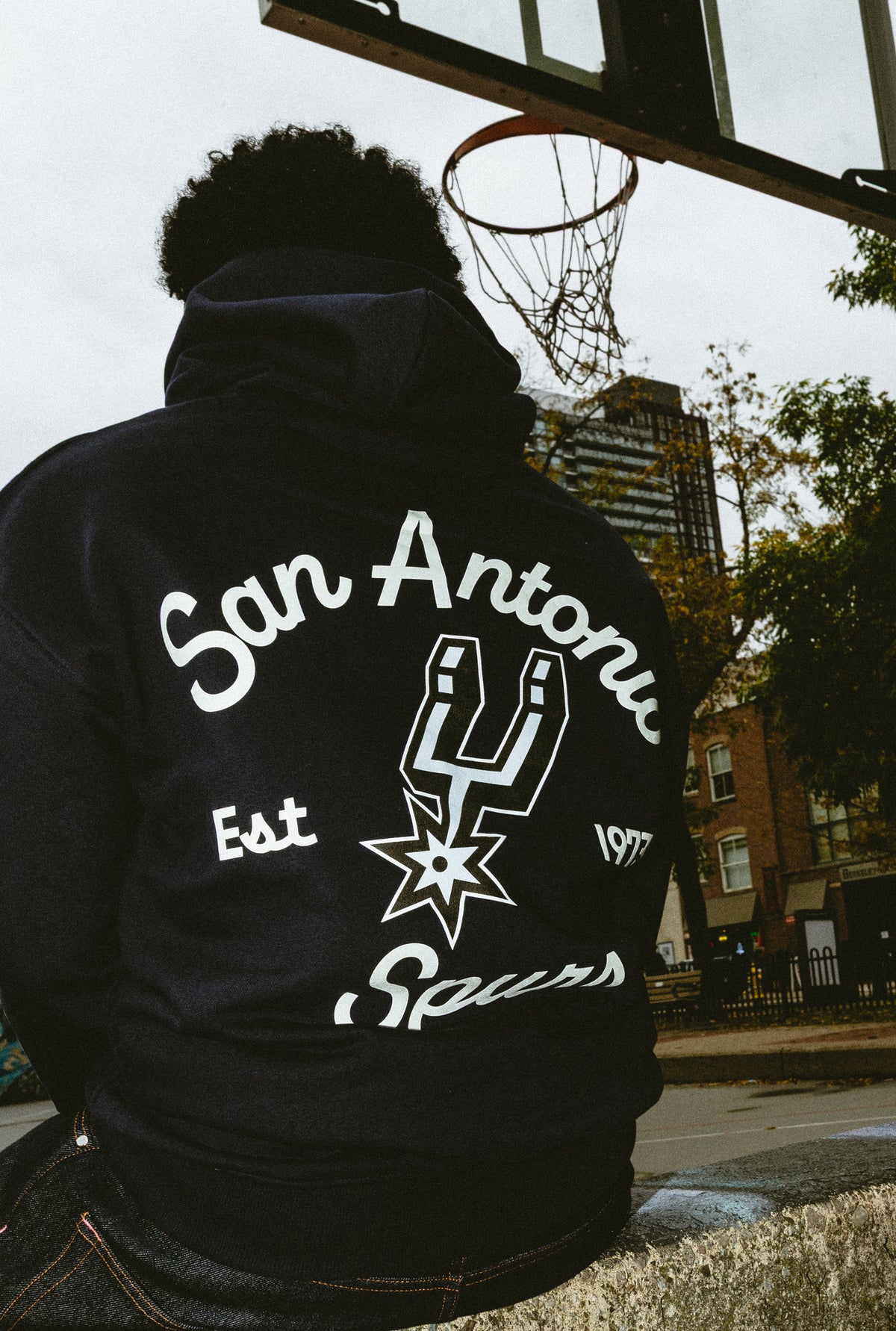San Antonio Spurs Fanleisure Heavyweight Hoodie - True Navy