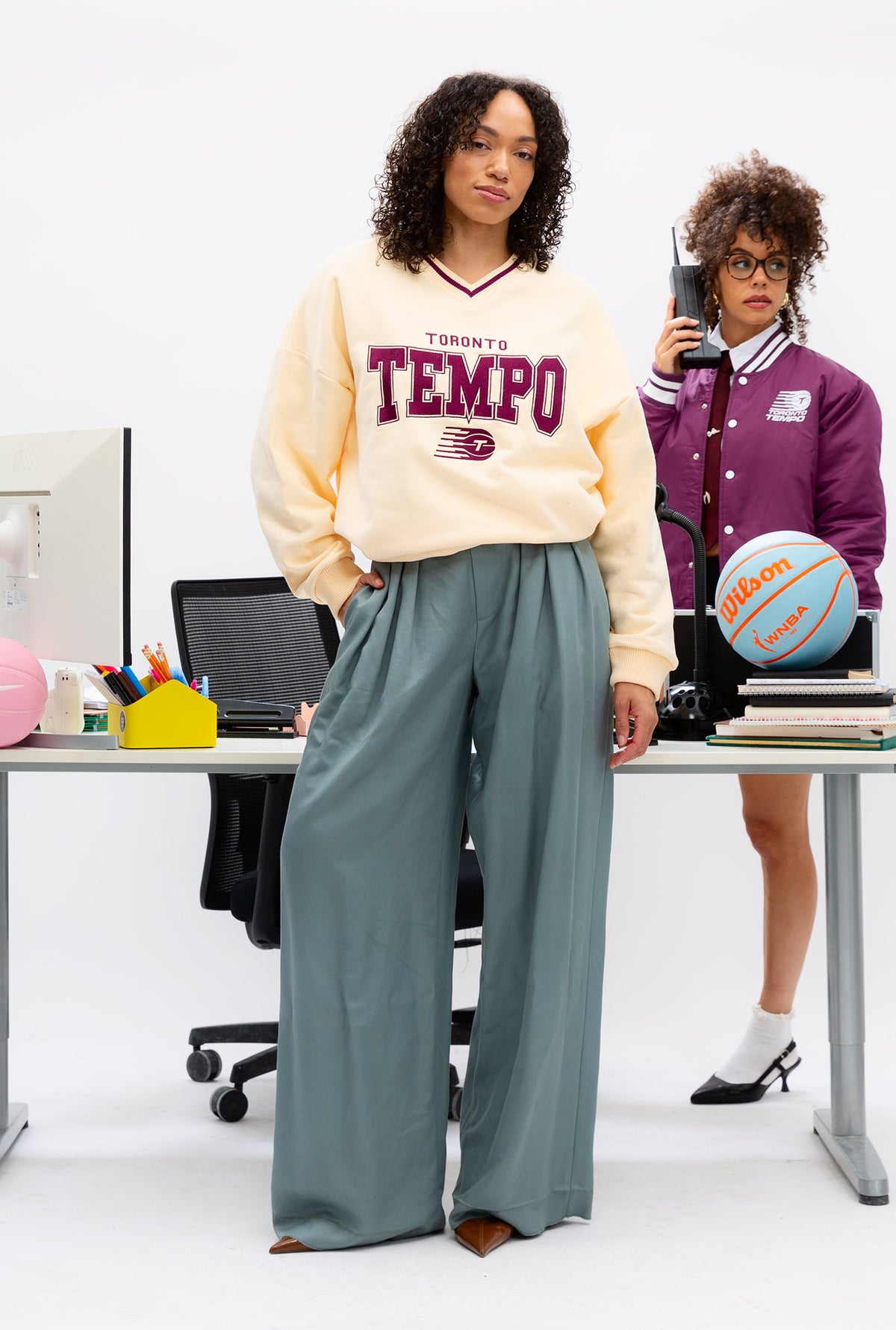 Pull Toronto Tempo à col V, épais et confortable - Ivoire