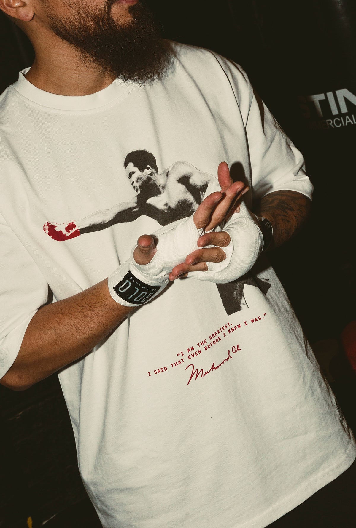 P/C x Muhammad Ali Heavyweight Garment Dyed T-Shirt - White