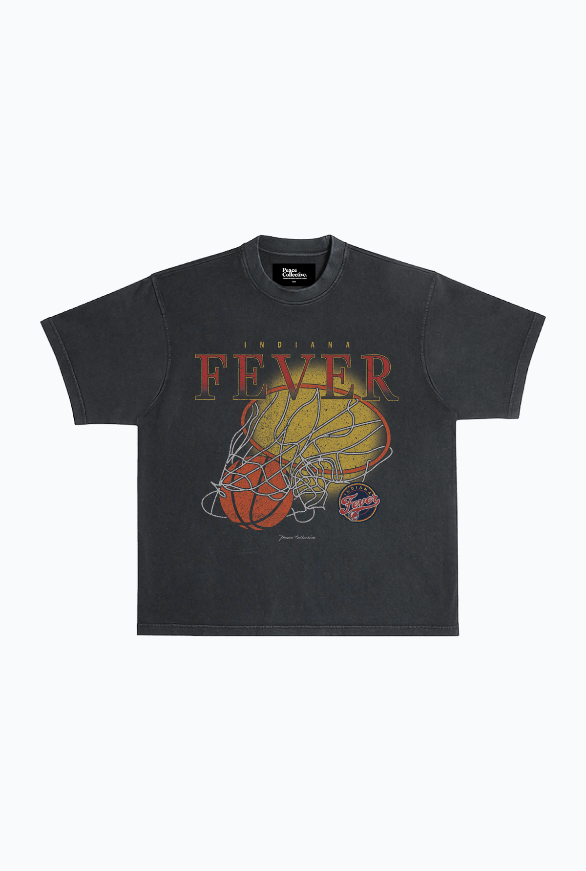 Indiana Fever Garment Dyed Heavyweight T-Shirt - Off Black