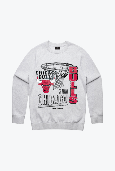 Chicago Bulls Basketball Net Crewneck - Ash