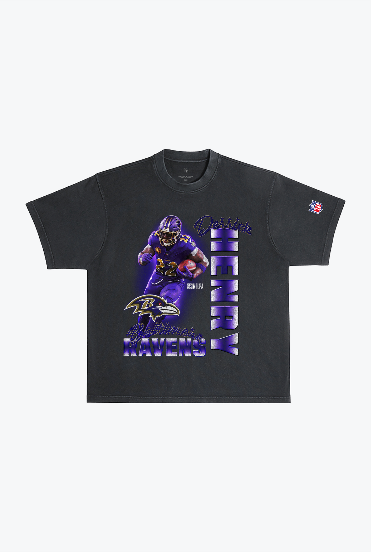 Derrick Henry Heavyweight Garment Dyed T-Shirt - Black