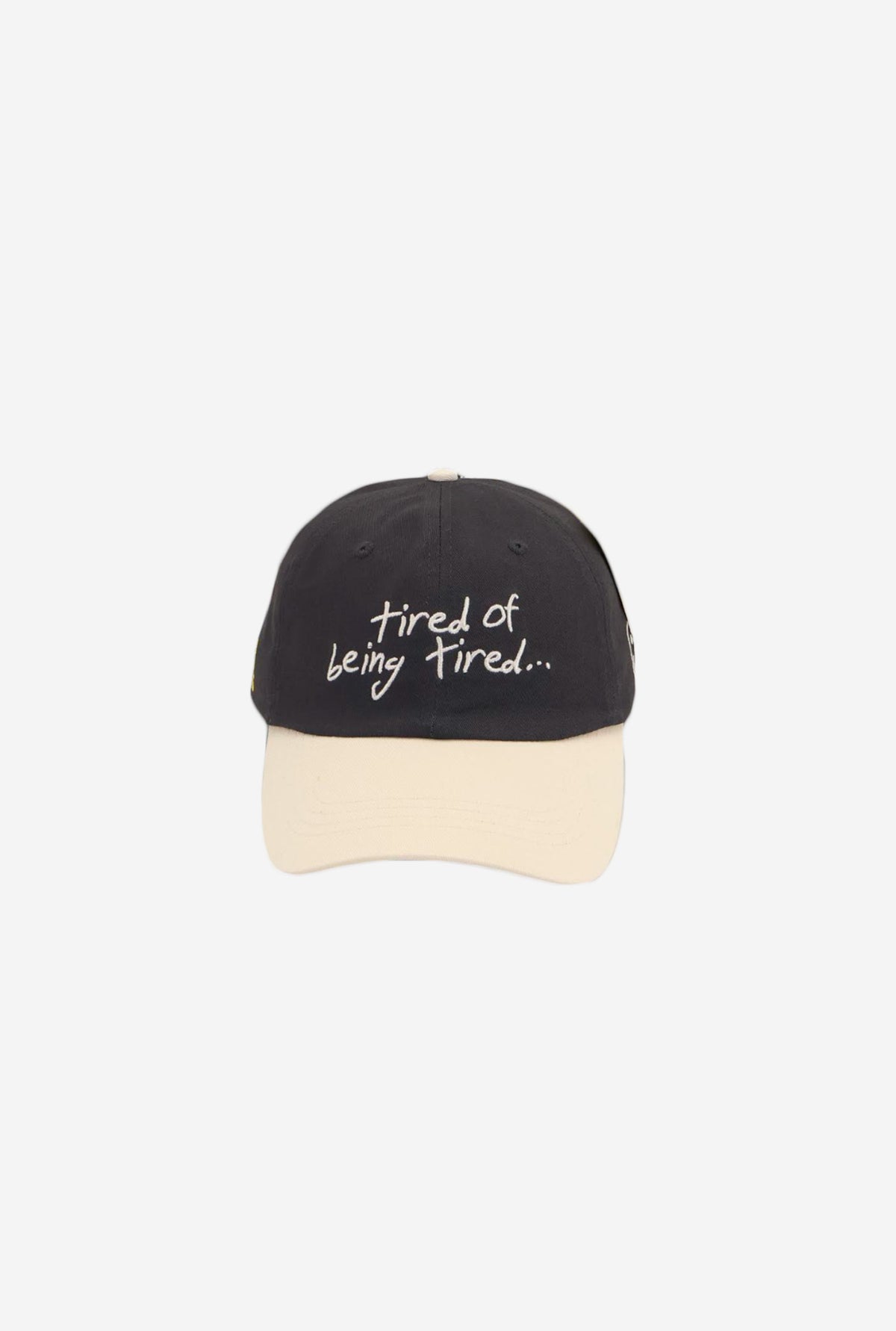 P/C x Smiley: Tired of Being Tired Dad Cap - Faded Black / Ivory