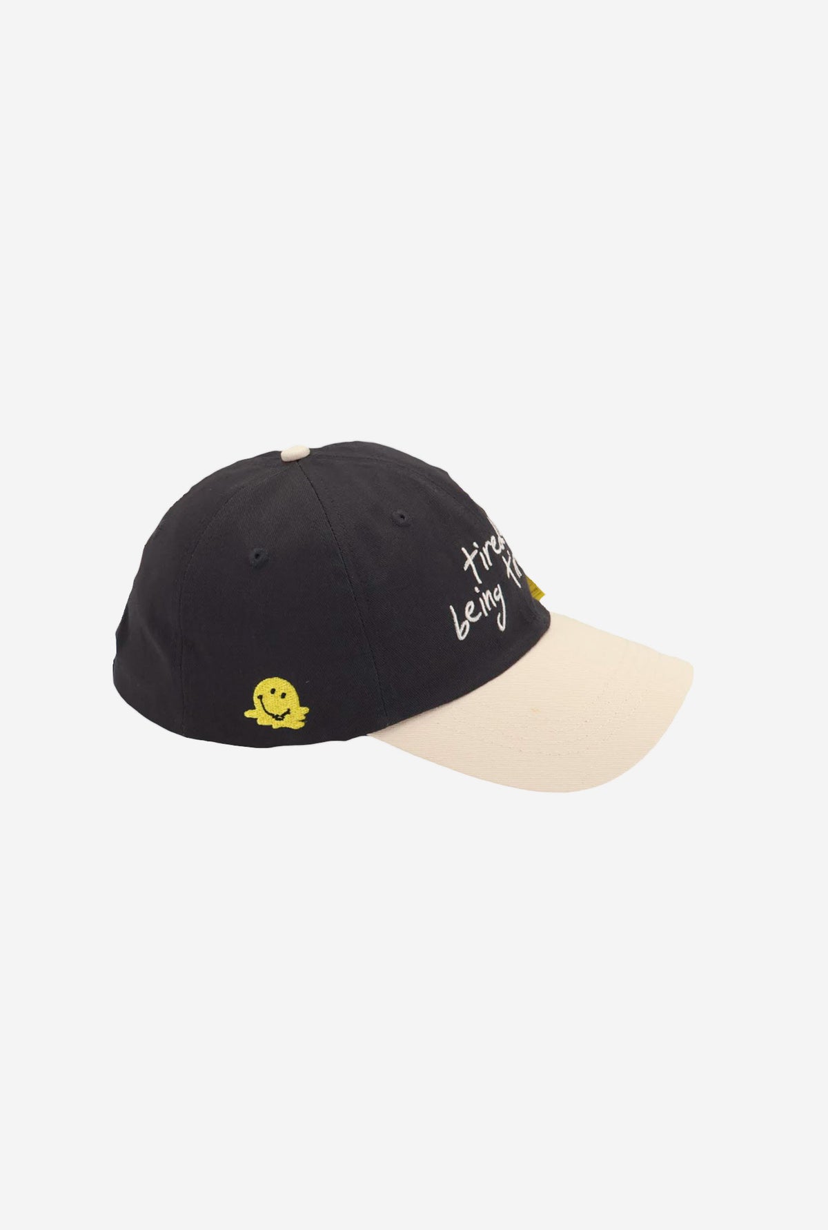 P/C x Smiley: Tired of Being Tired Dad Cap - Faded Black / Ivory