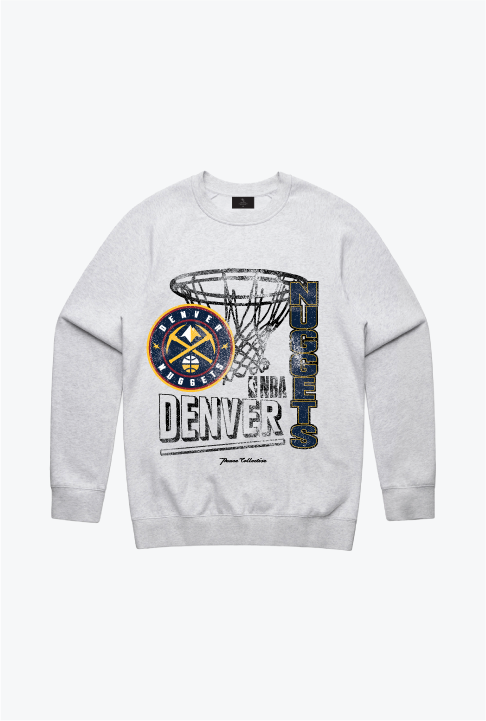 Denver Nuggets Basketball Net Crewneck - Ash