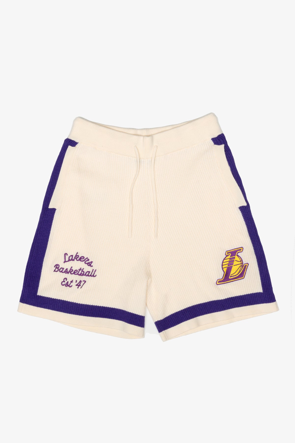 Los Angeles Lakers Knit Basketball Shorts - Ivory