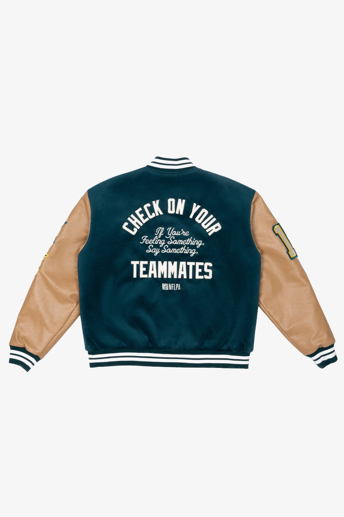 P/C x AJ Brown Varsity Jacket - Green