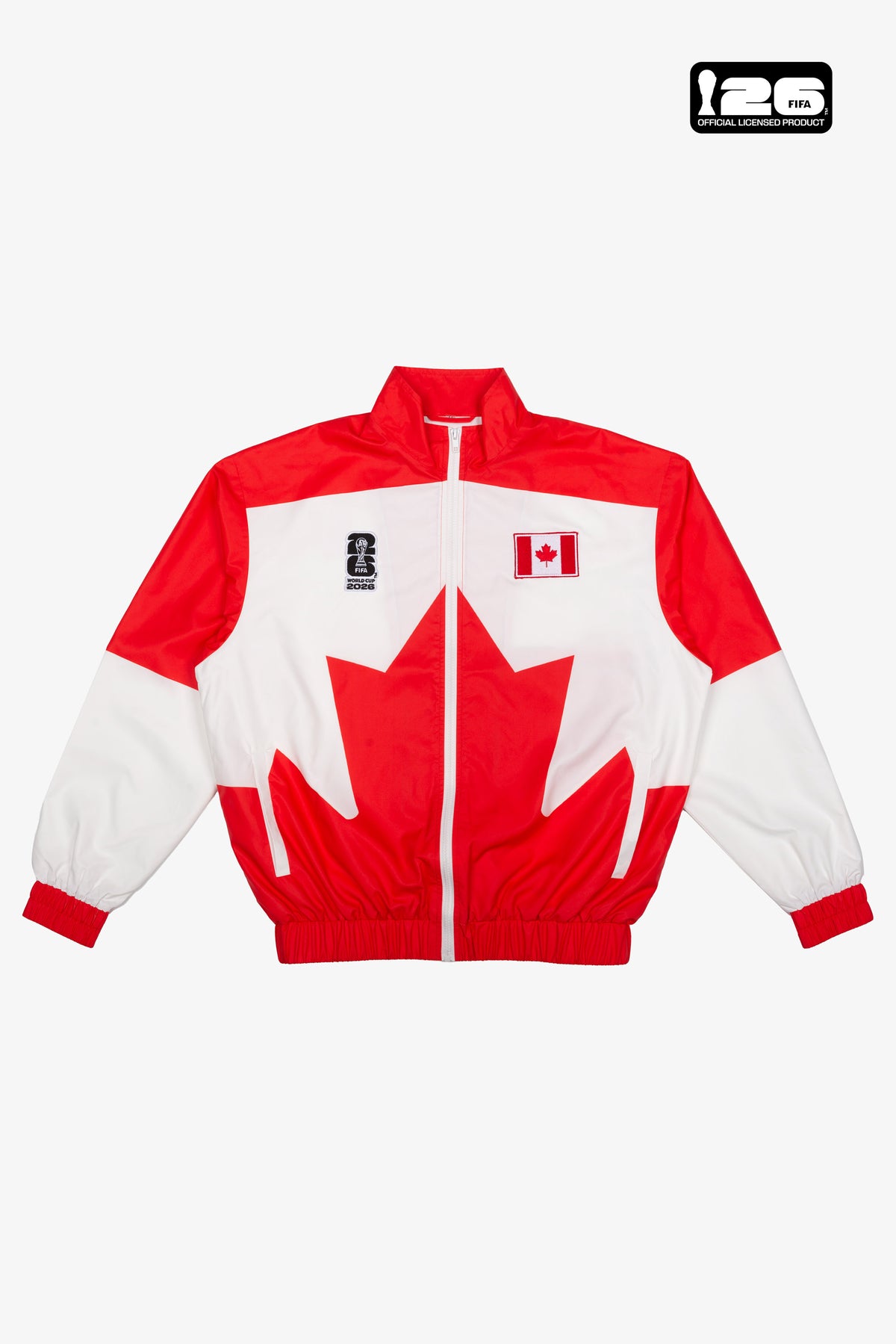 Chaqueta de pista de nylon FIFA World Cup 2026™ Canadá - Blanca / Roja