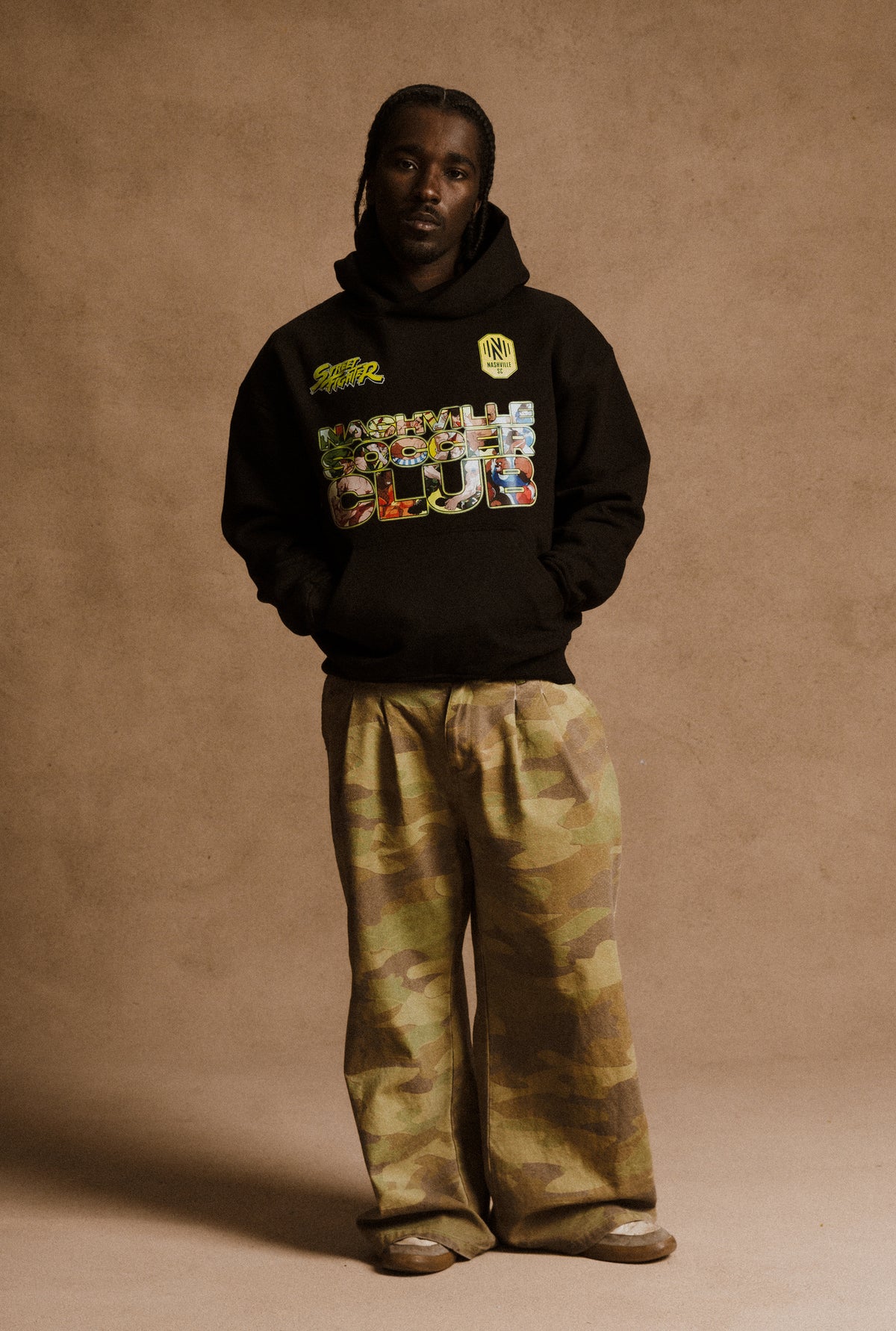 Nashville SC x Street Fighter Character Heavyweight Hoodie - Black