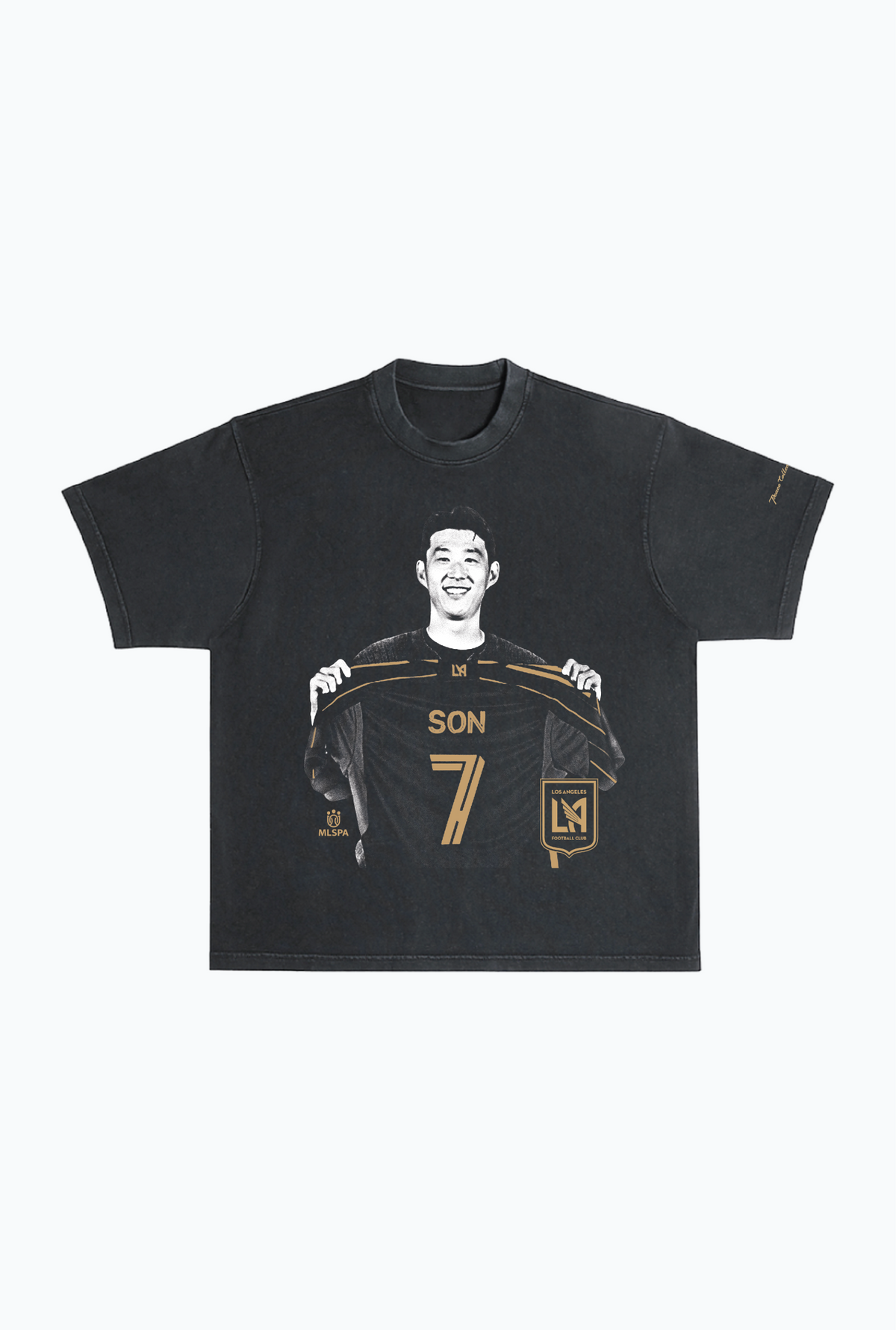 Son Heung-min Vintage Heavyweight Garment Dyed T-Shirt - Black