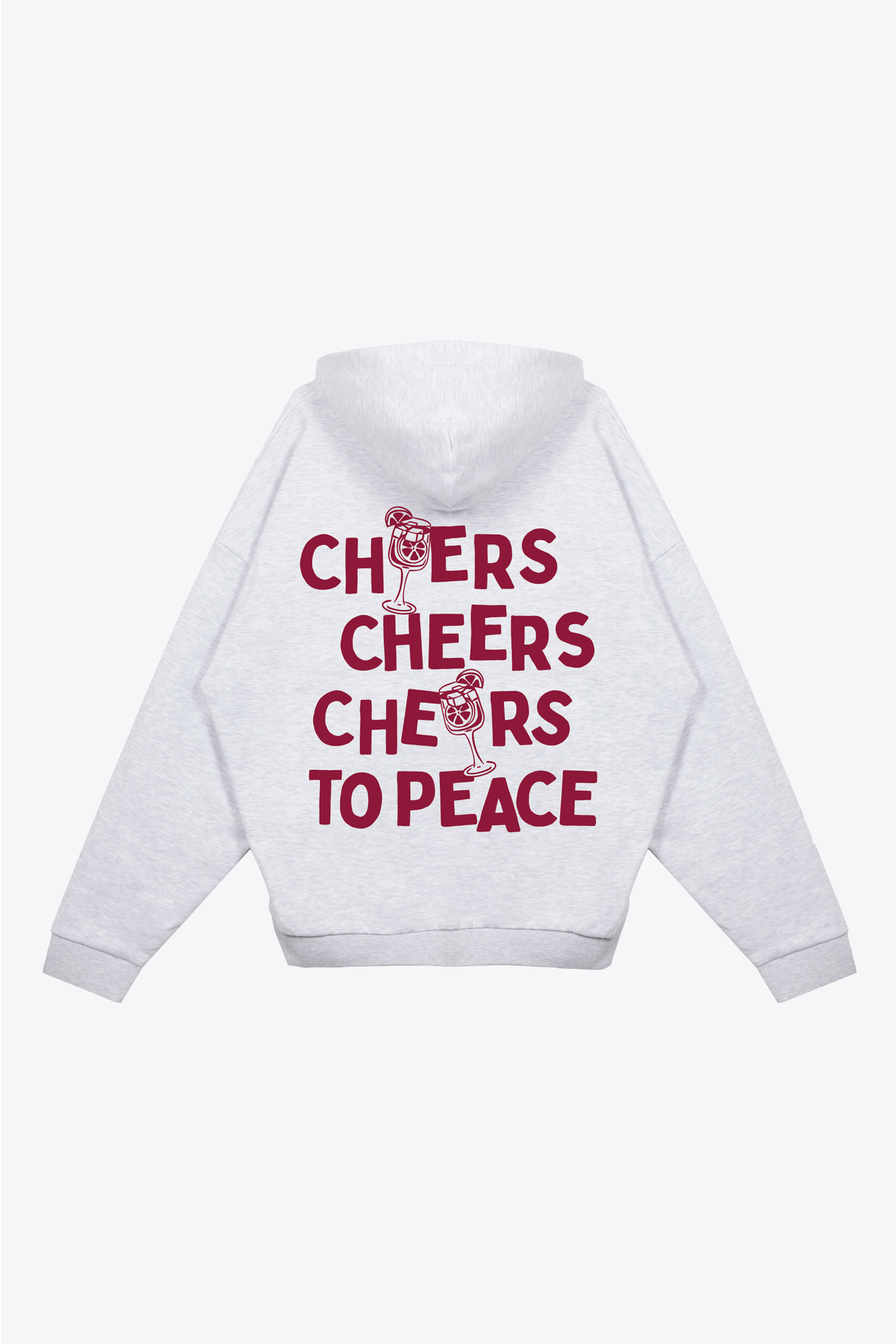 Sangria Club: Cheers To Peace Heavyweight Hoodie - Ash