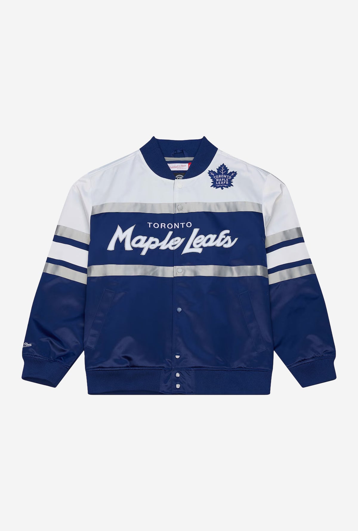 Veste en satin bleue de l'entraîneur-chef des Maple Leafs de Toronto