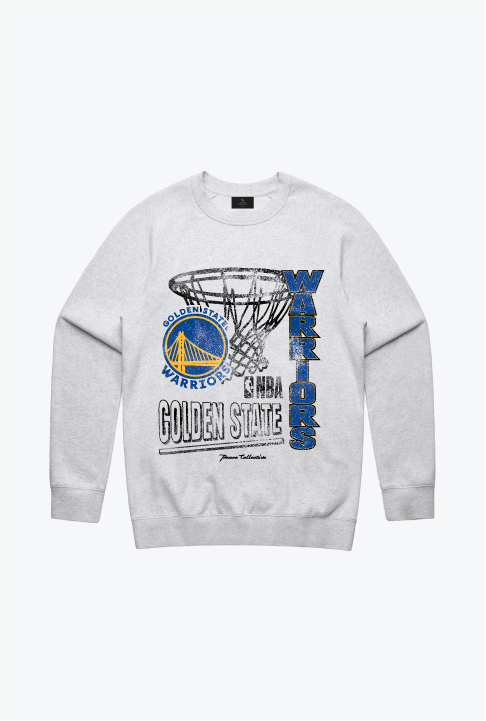 Golden State Warriors Basketball Net Crewneck - Ash