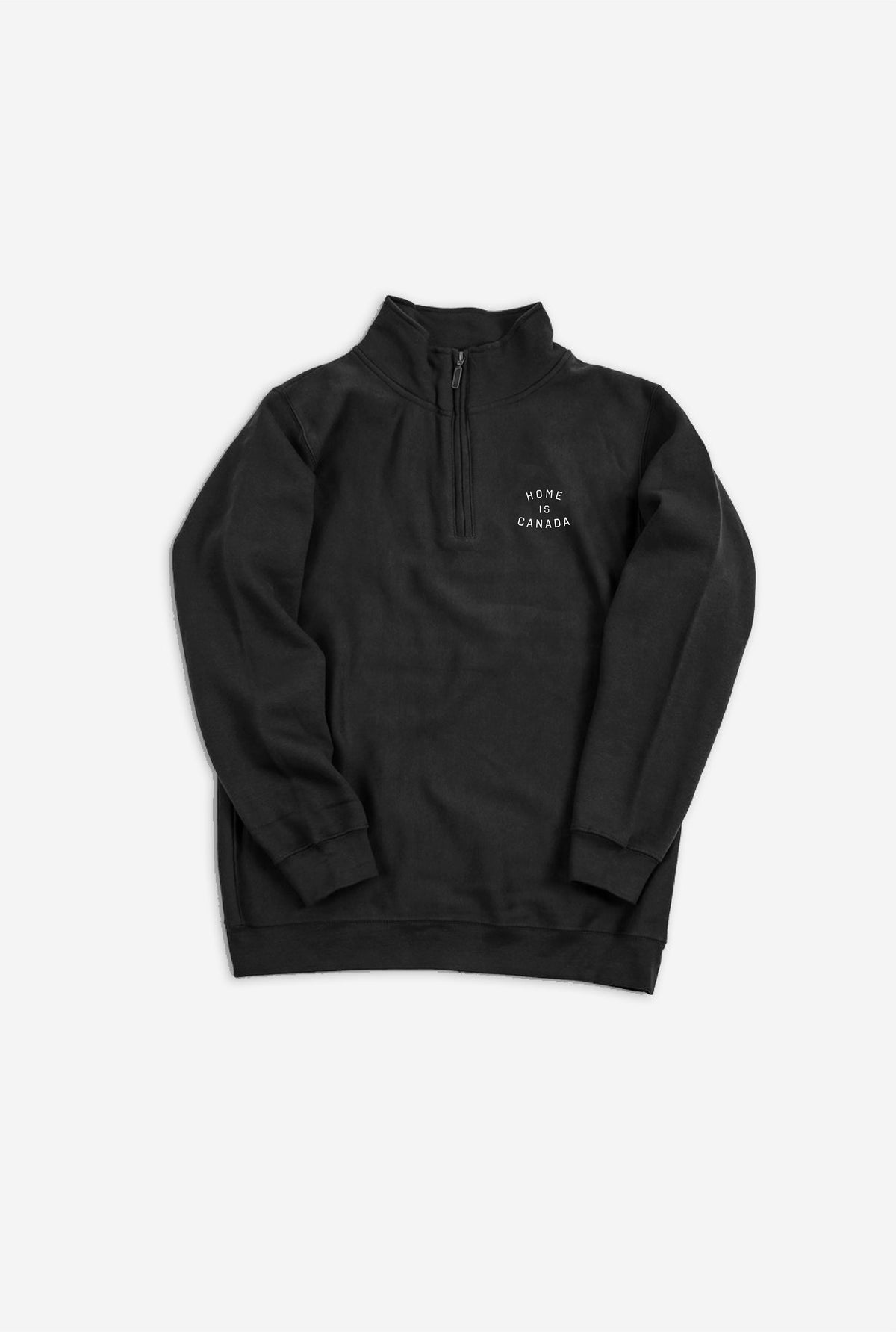Home is Canada Quarter Zip Sweater - Black