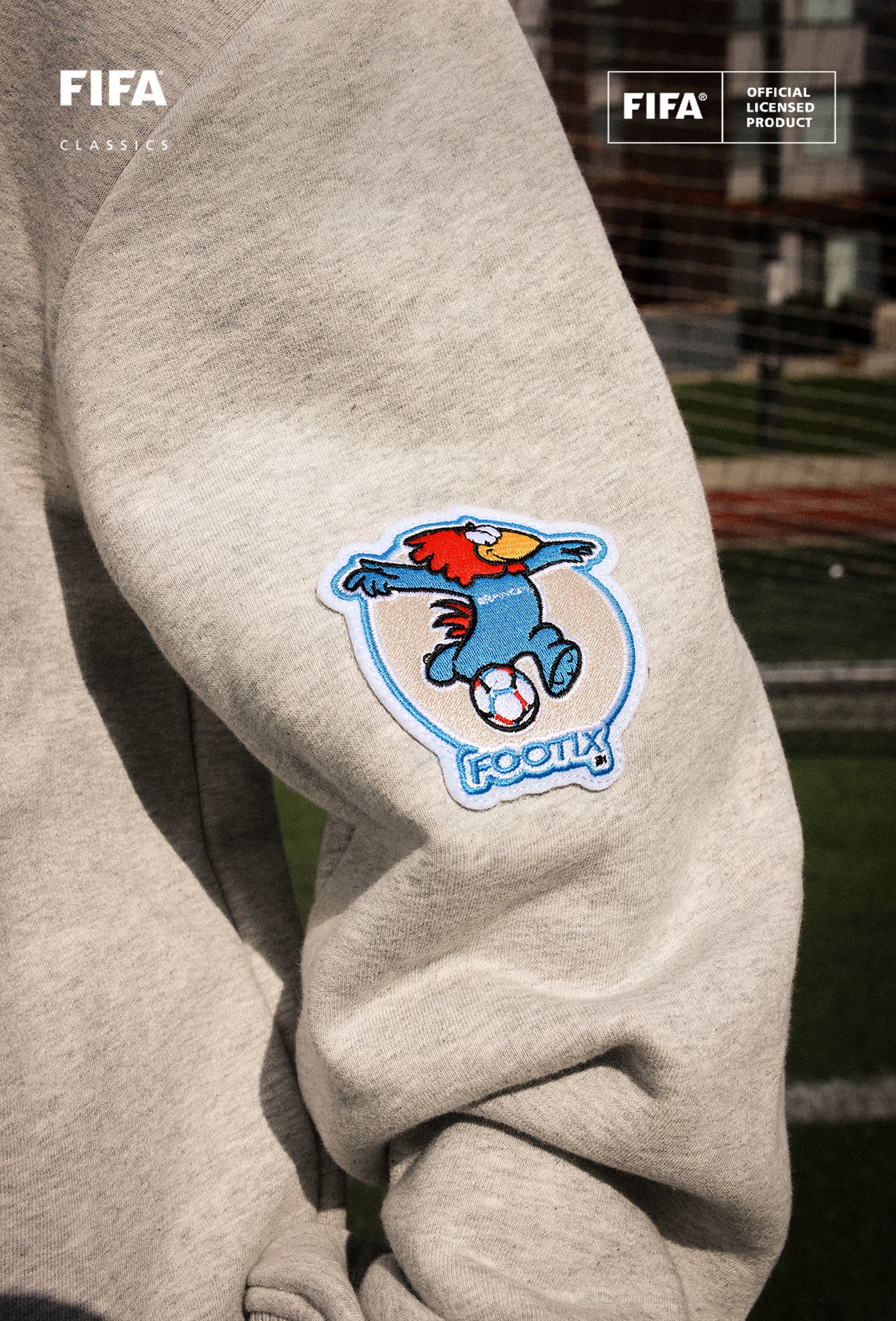 Coupe du Monde de la FIFA 1998 France Sweat-shirt à col rond épais - Gris cendré