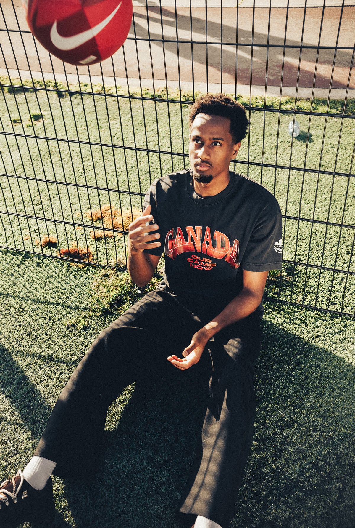Canada Soccer Heavyweight Garment Dyed T-Shirt - Black