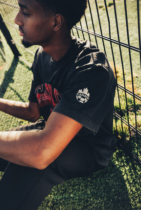 Canada Soccer Heavyweight Garment Dyed T-Shirt - Black