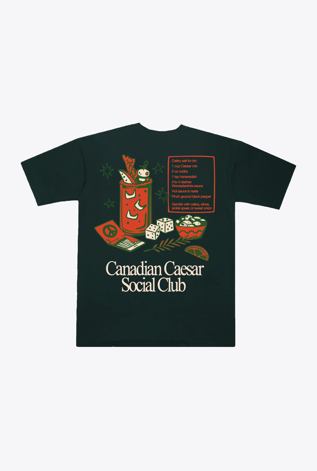 Backyard Canadian Caesar Club Heavyweight T-Shirt - Waldgrün