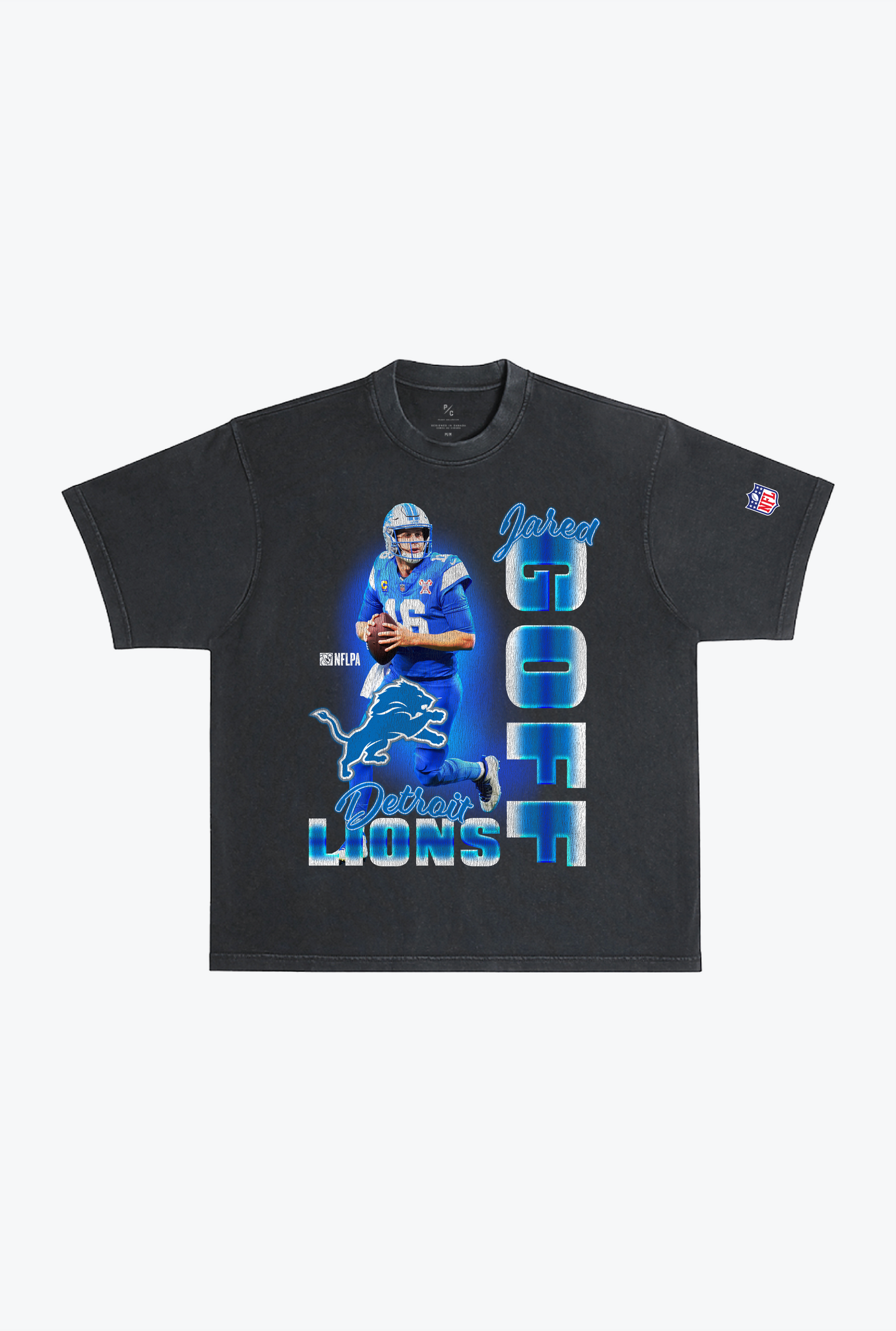 Jared Goff Heavyweight Garment Dyed T-Shirt - Black