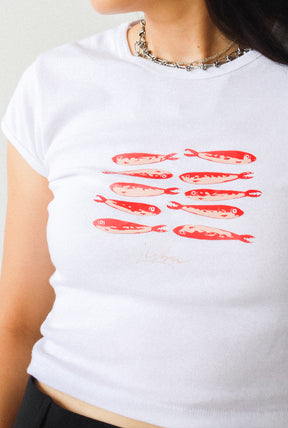 Lisbon Summer Baby Tee - White