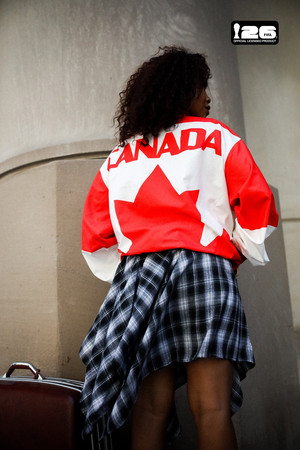 Chaqueta de pista de nylon FIFA World Cup 2026™ Canadá - Blanca / Roja