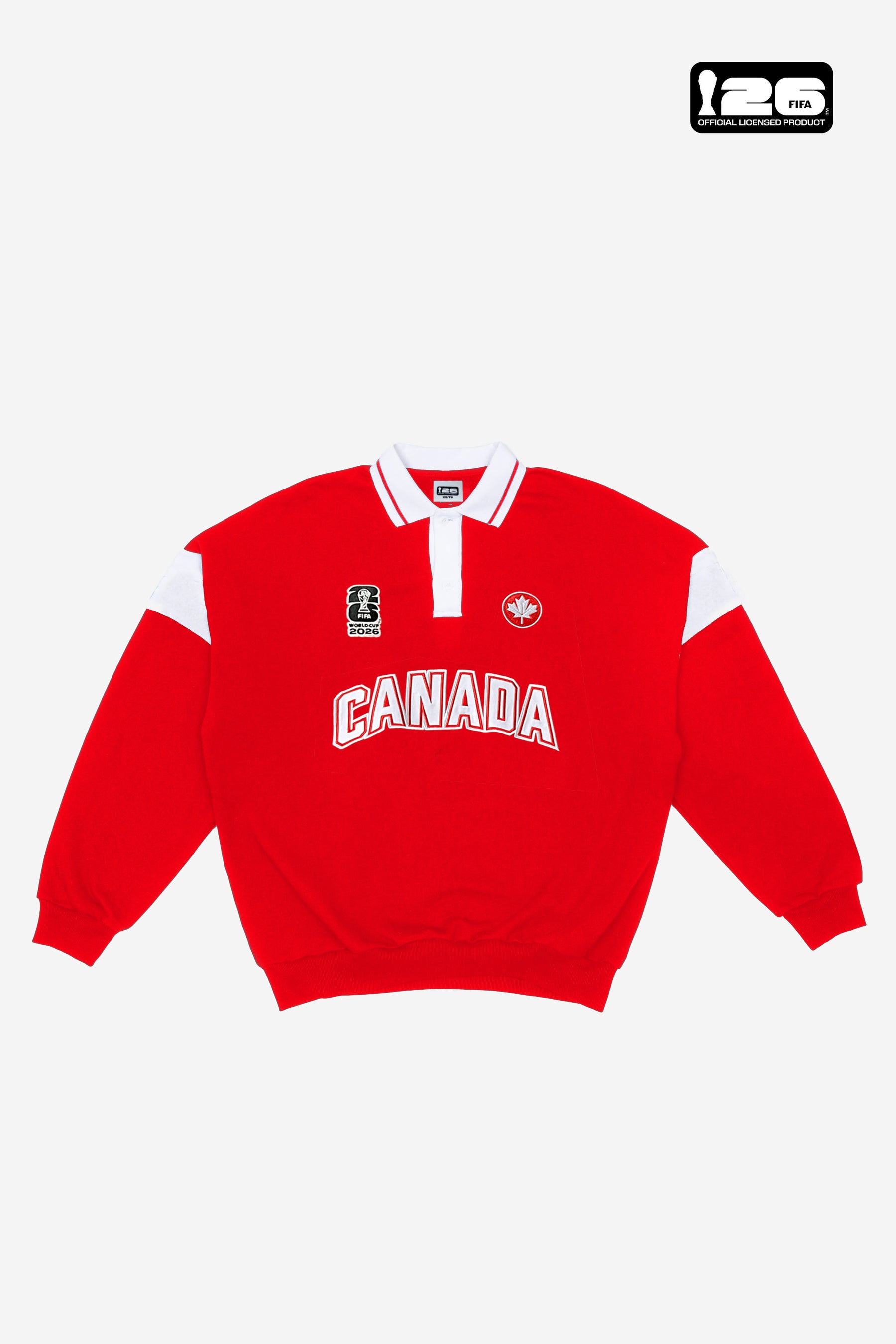 Maillot de rugby surdimensionné pour la Coupe du Monde de la FIFA, Canada 2026™ - Blanc/Rouge