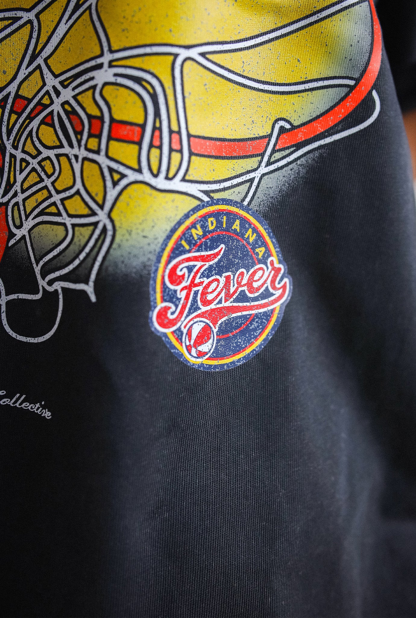 Indiana Fever Garment Dyed Heavyweight T-Shirt - Off Black