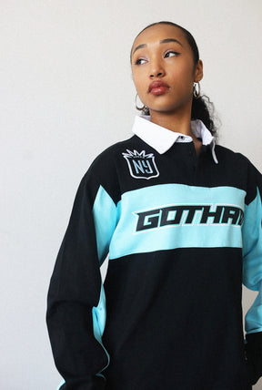 Gotham FC Rugby-Polo - Schwarz / Hellblau