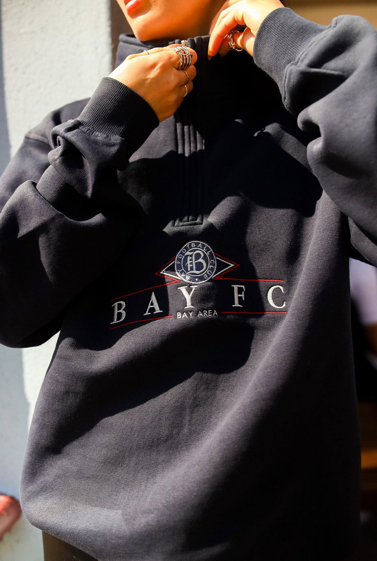 Bay FC Vintage Quarter Zip - Navy