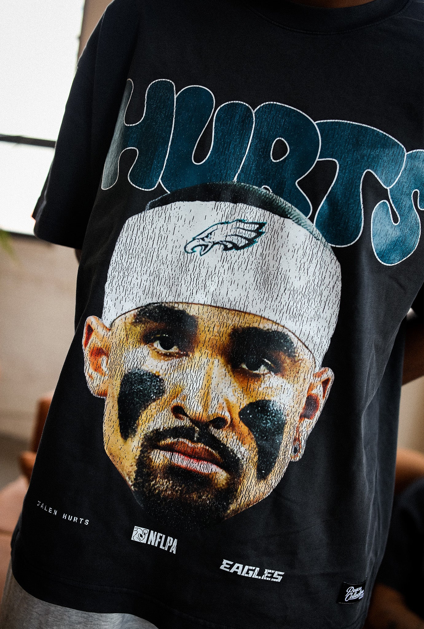 Jalen Hurts Heavyweight Garment Dyed T-Shirt - Black