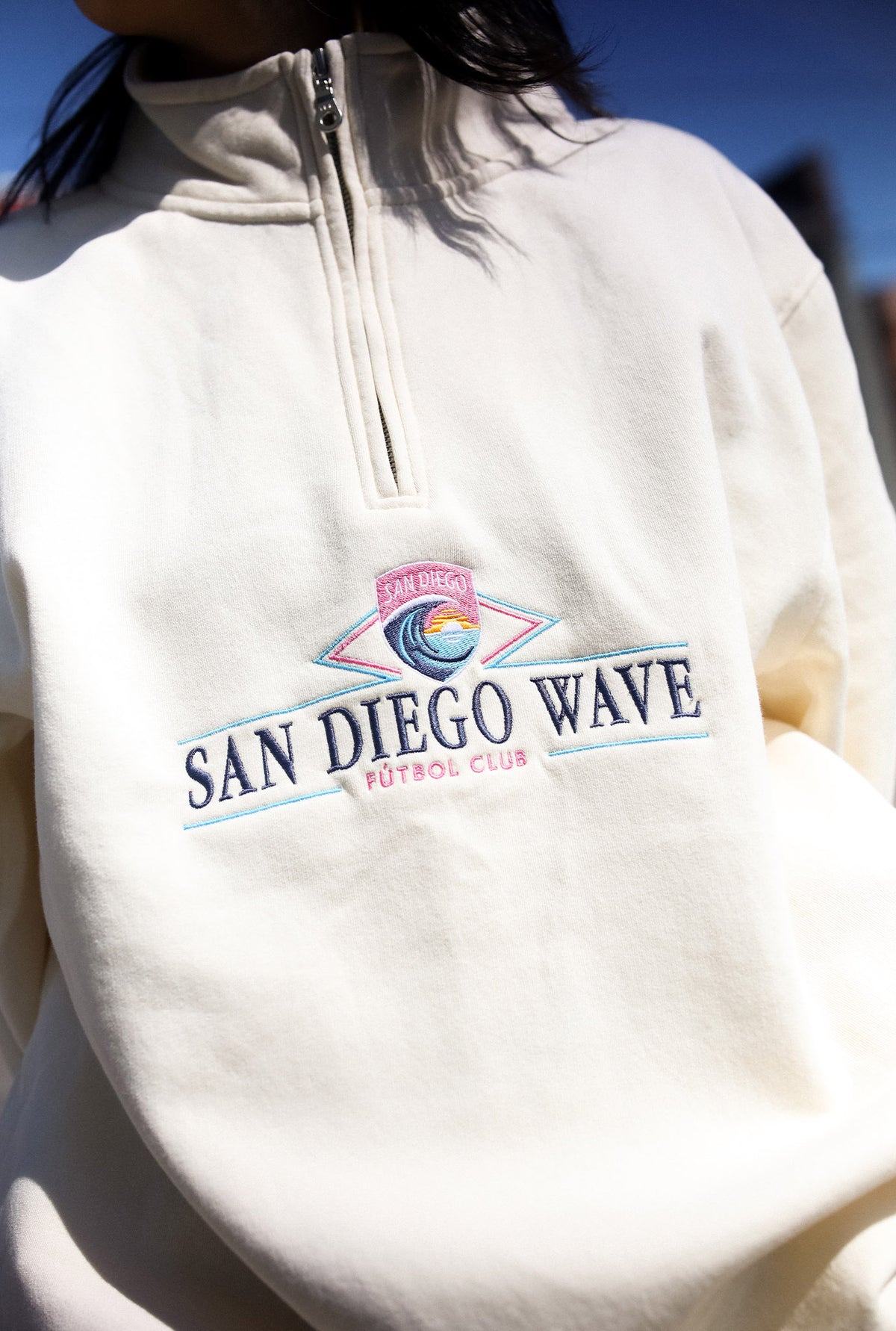 San Diego Wave FC Vintage Quarter Zip - Ivory