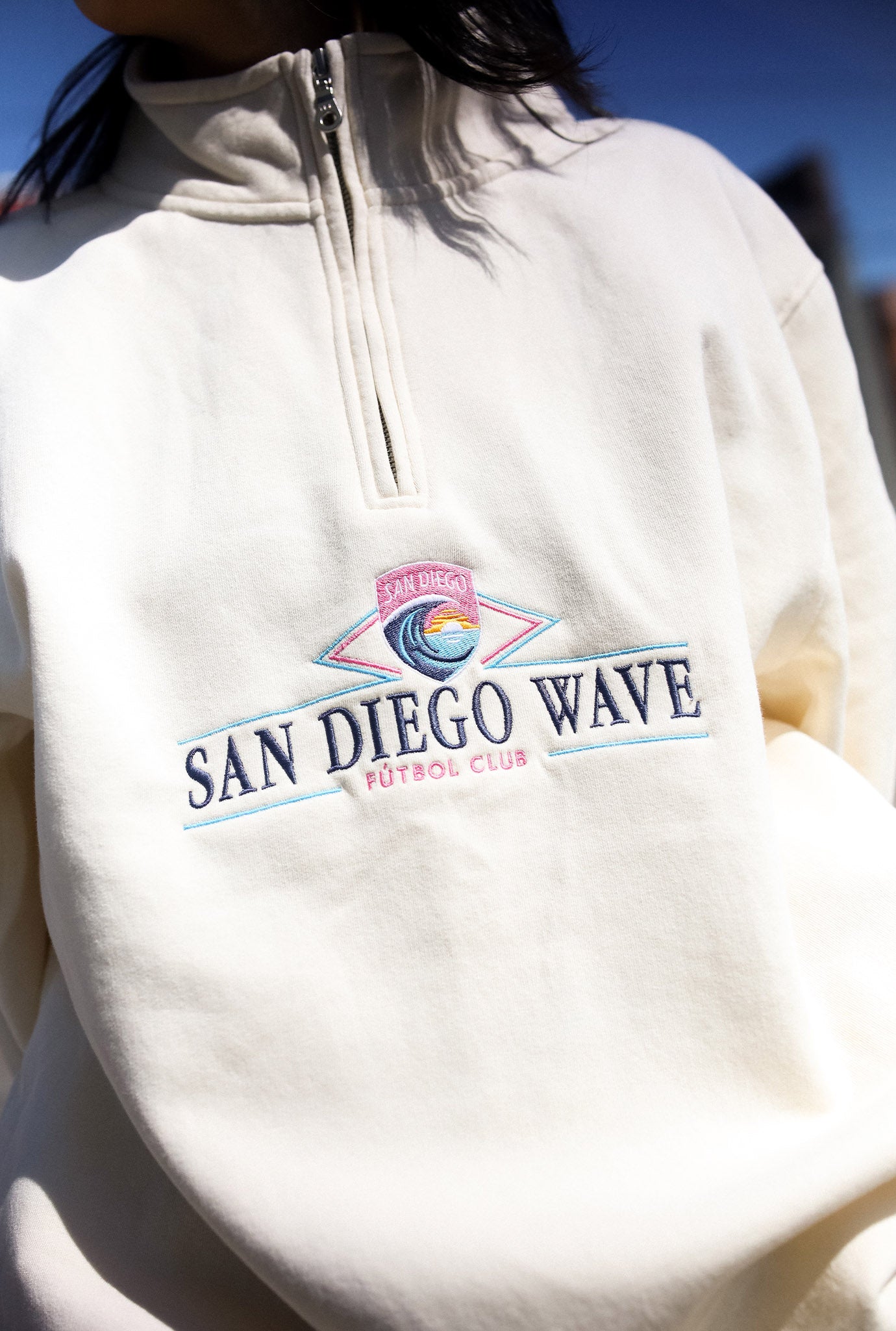 San Diego Wave FC Vintage Quarter Zip - Ivory