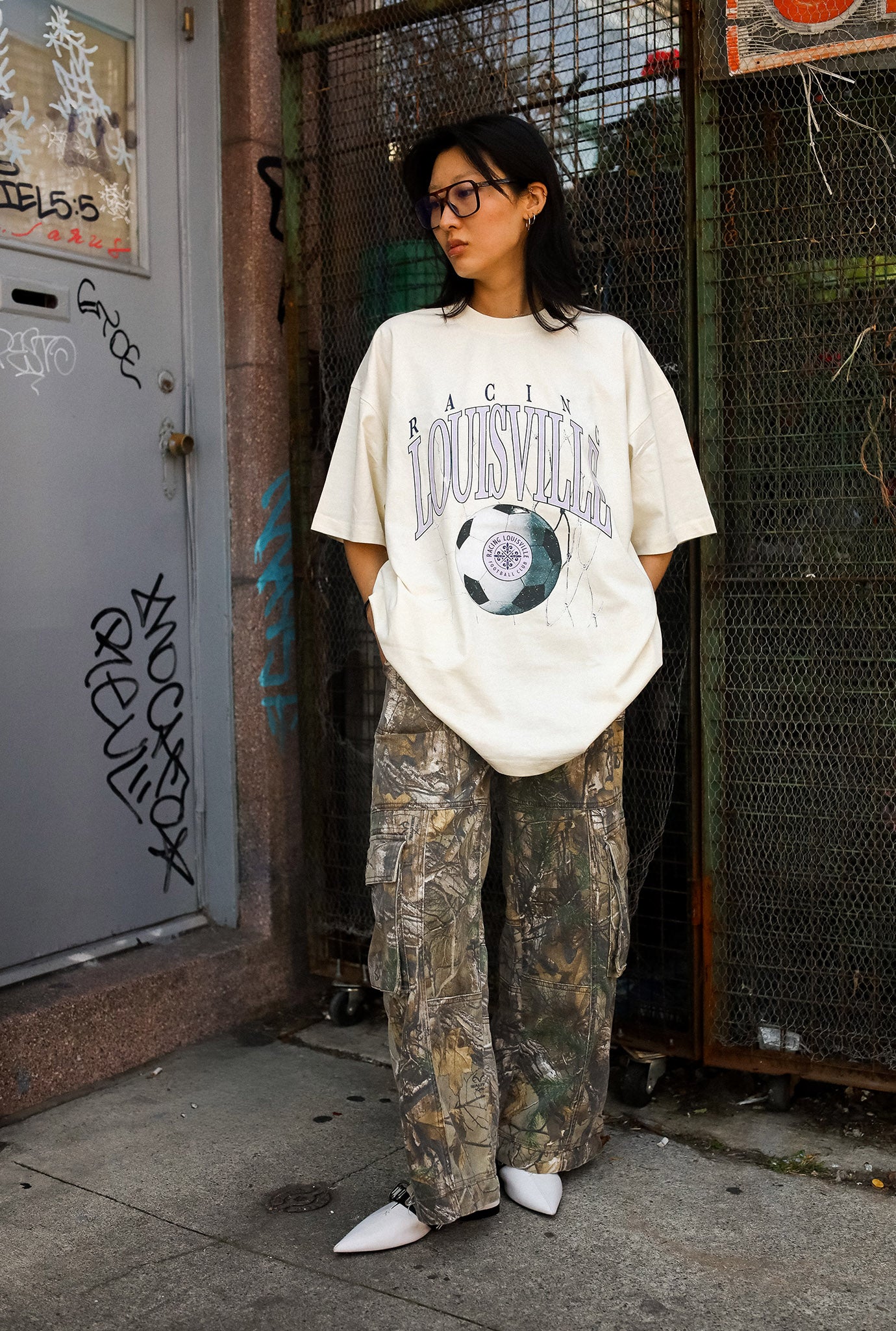 Racing Louisville FC Heavyweight T-Shirt - Ivory