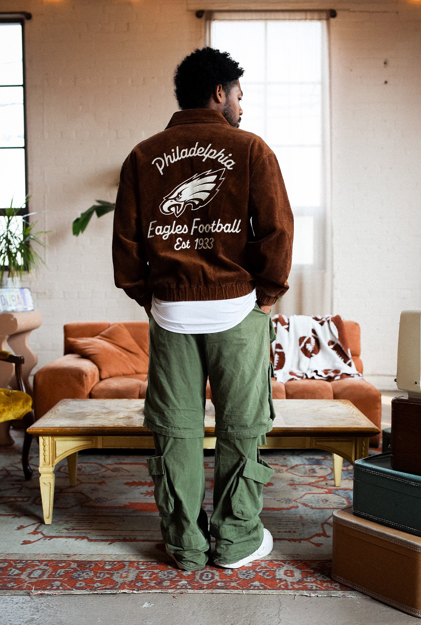 Philadelphia Eagles Sport Through Texture Corduroy Jacket - Brown