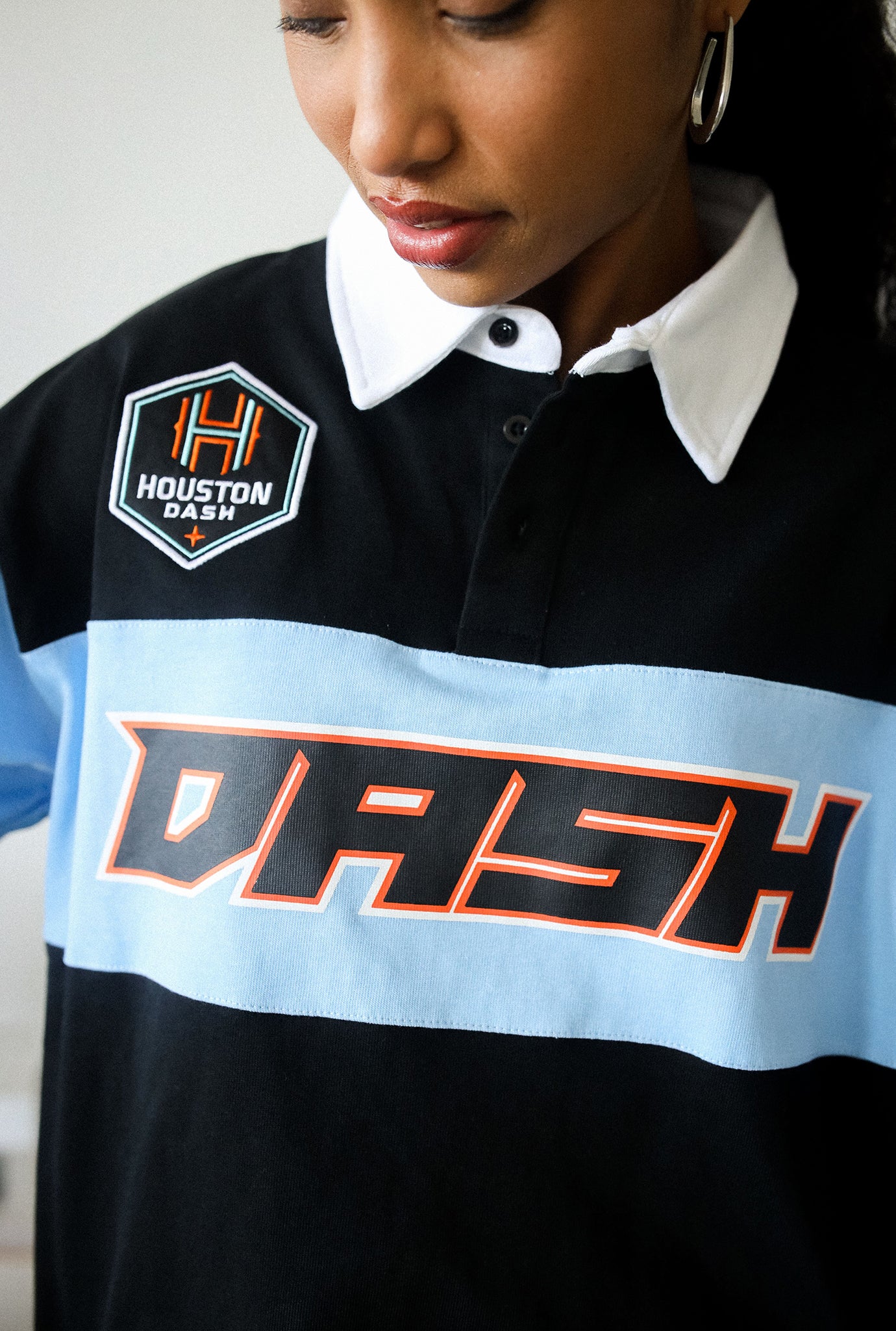 Houston Dash Rugby Polo - Black / Blue