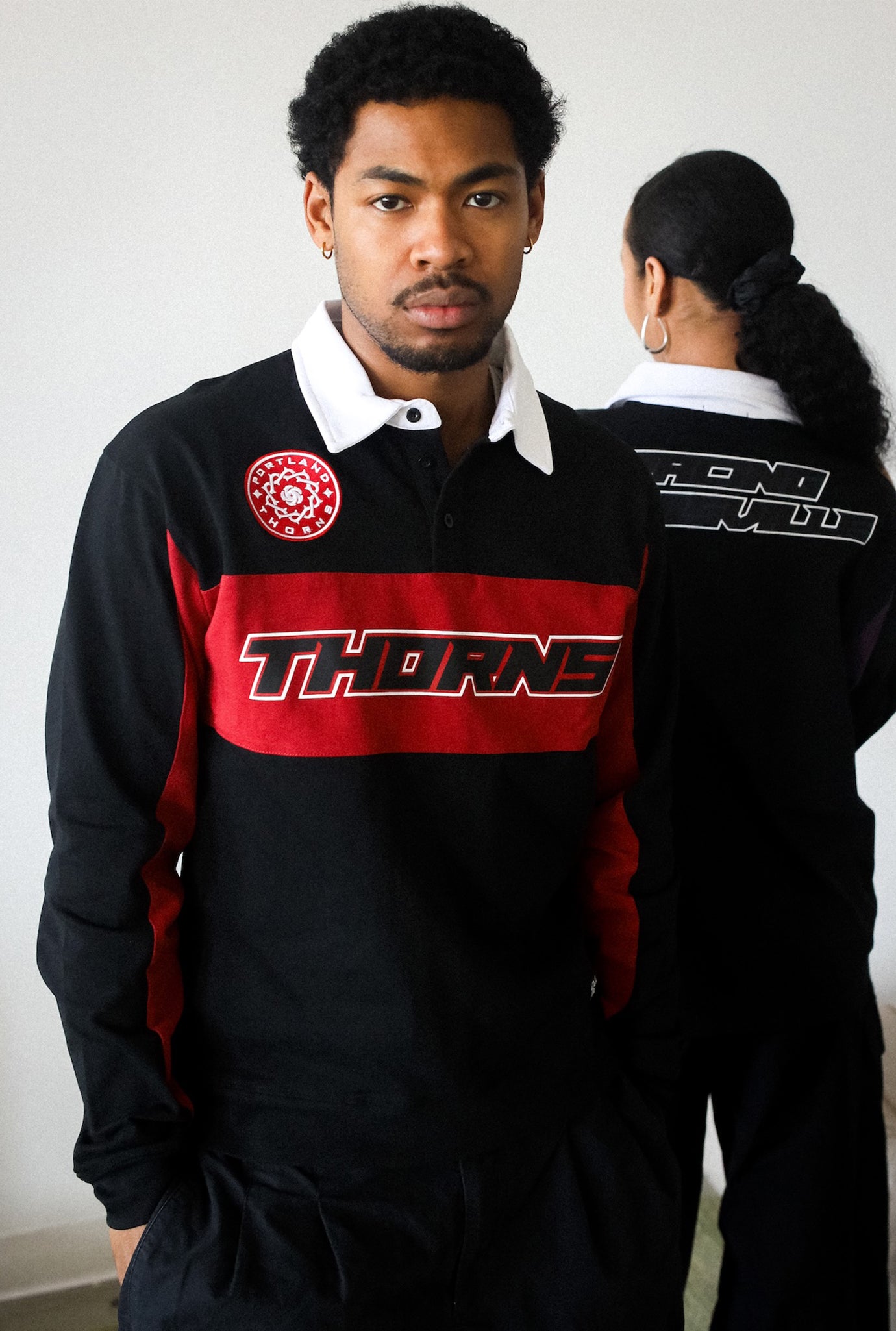 Portland Thorns FC Rugby Polo - Black / Maroon