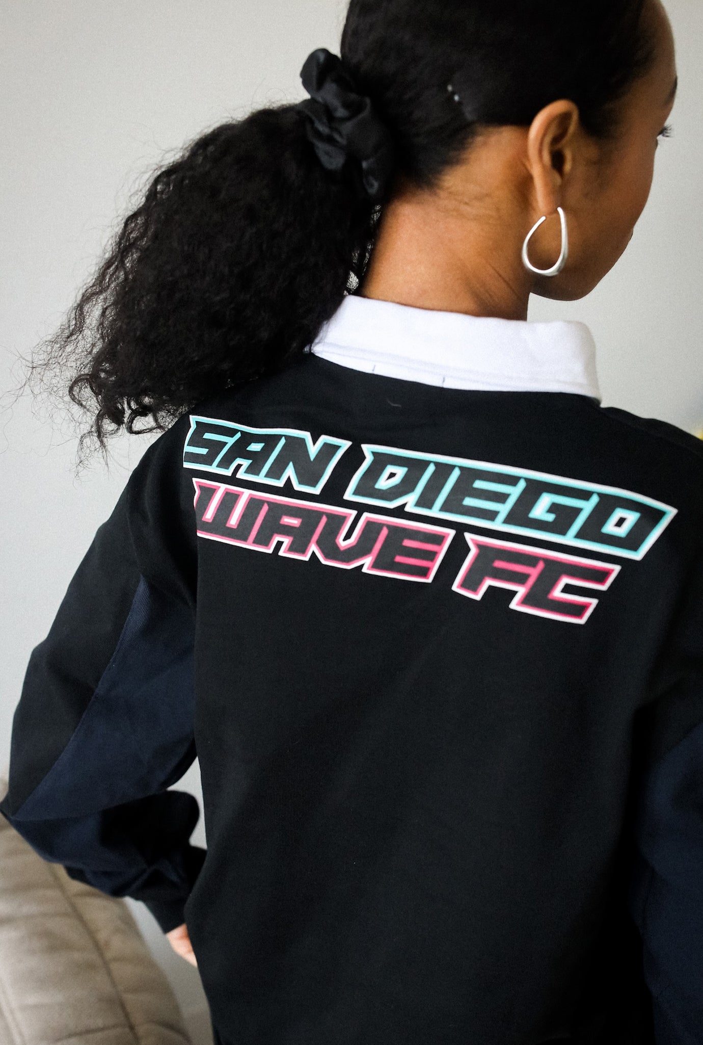 Polo de rugby San Diego Wave FC - Noir/Bleu marine