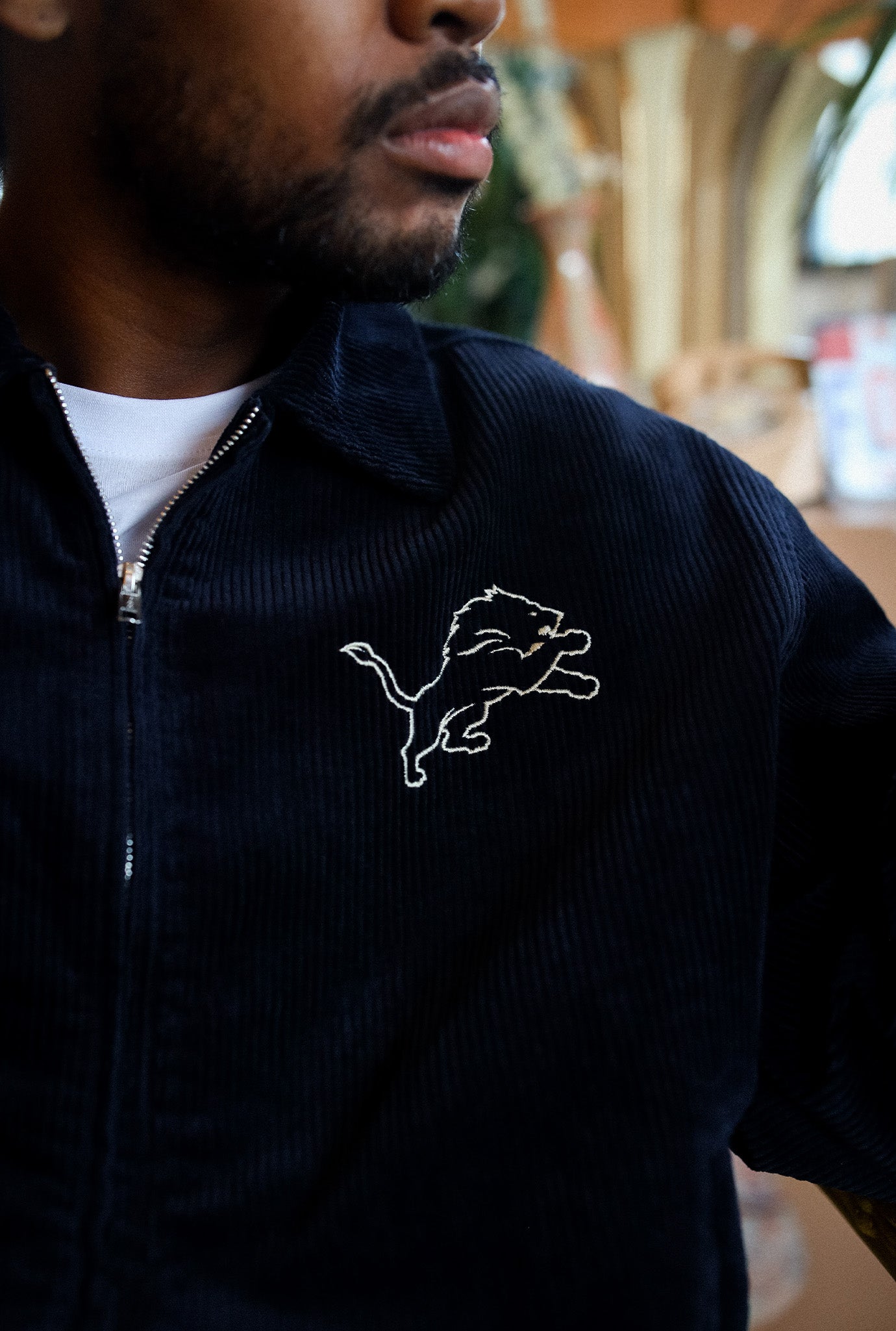Detroit Lions Sport Through Texture Corduroy Jacket - True Navy