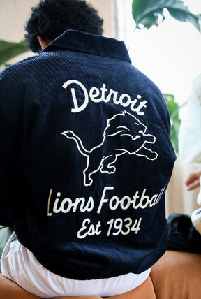 Detroit Lions Sport Through Texture Corduroy Jacket - True Navy