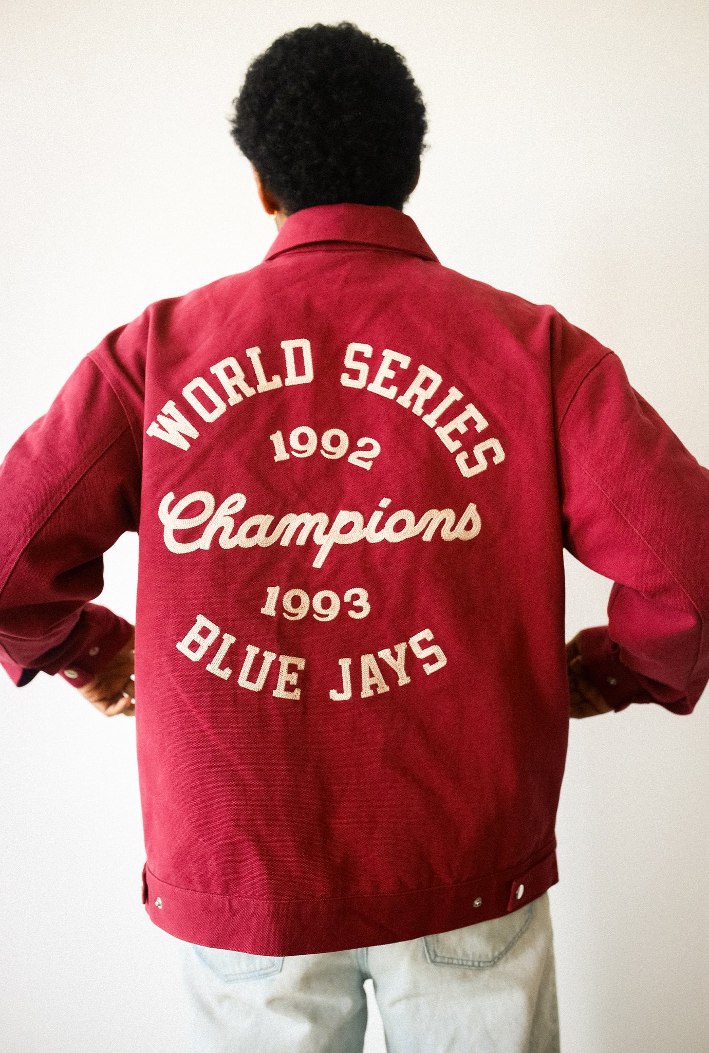 Toronto Blue Jays '92/'93 Champions Work Jacket - Maroon