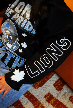 Detroit Lions One Pride North Heavyweight Crewneck - Black