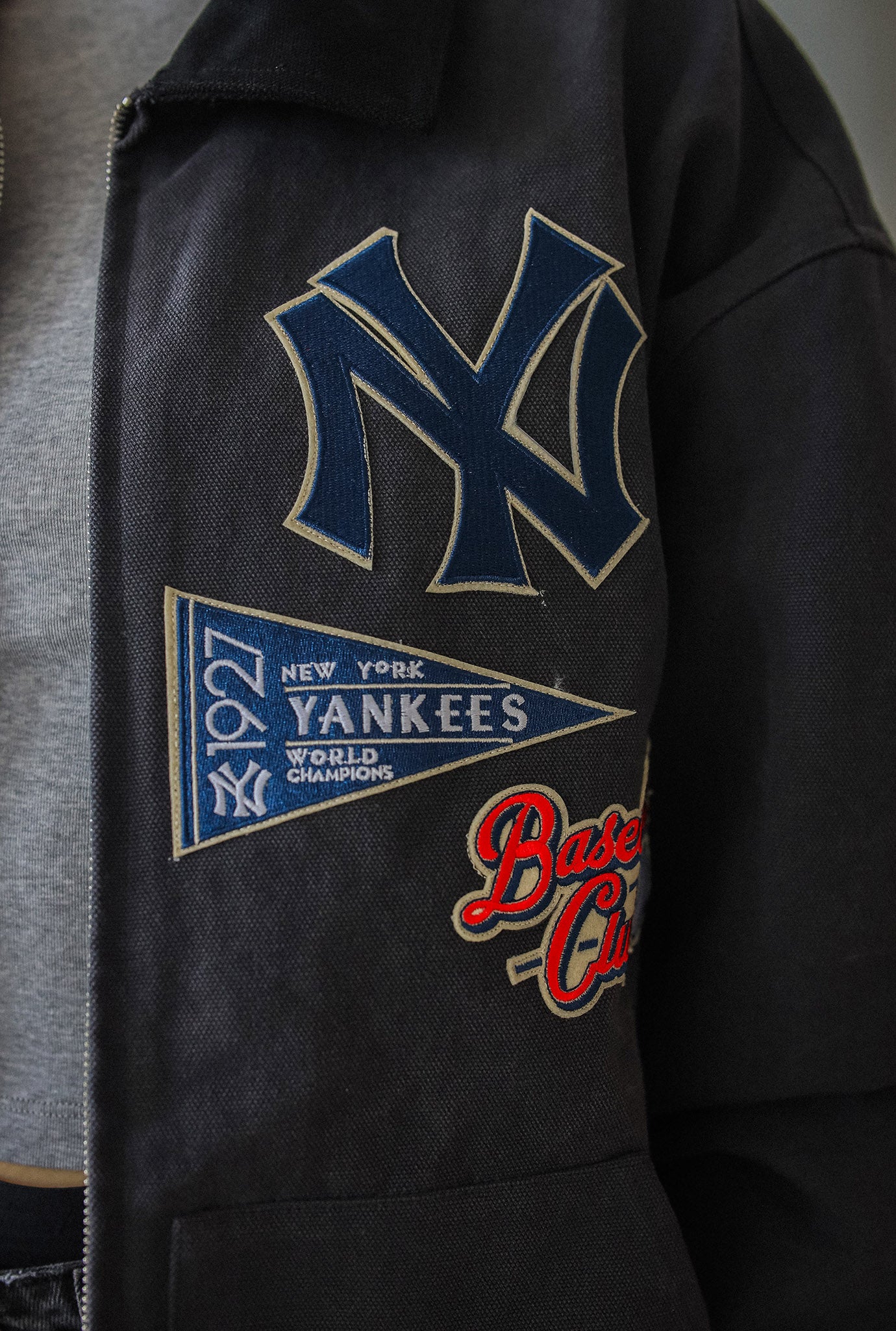 New York Yankees Vintage Work Jacket - Black