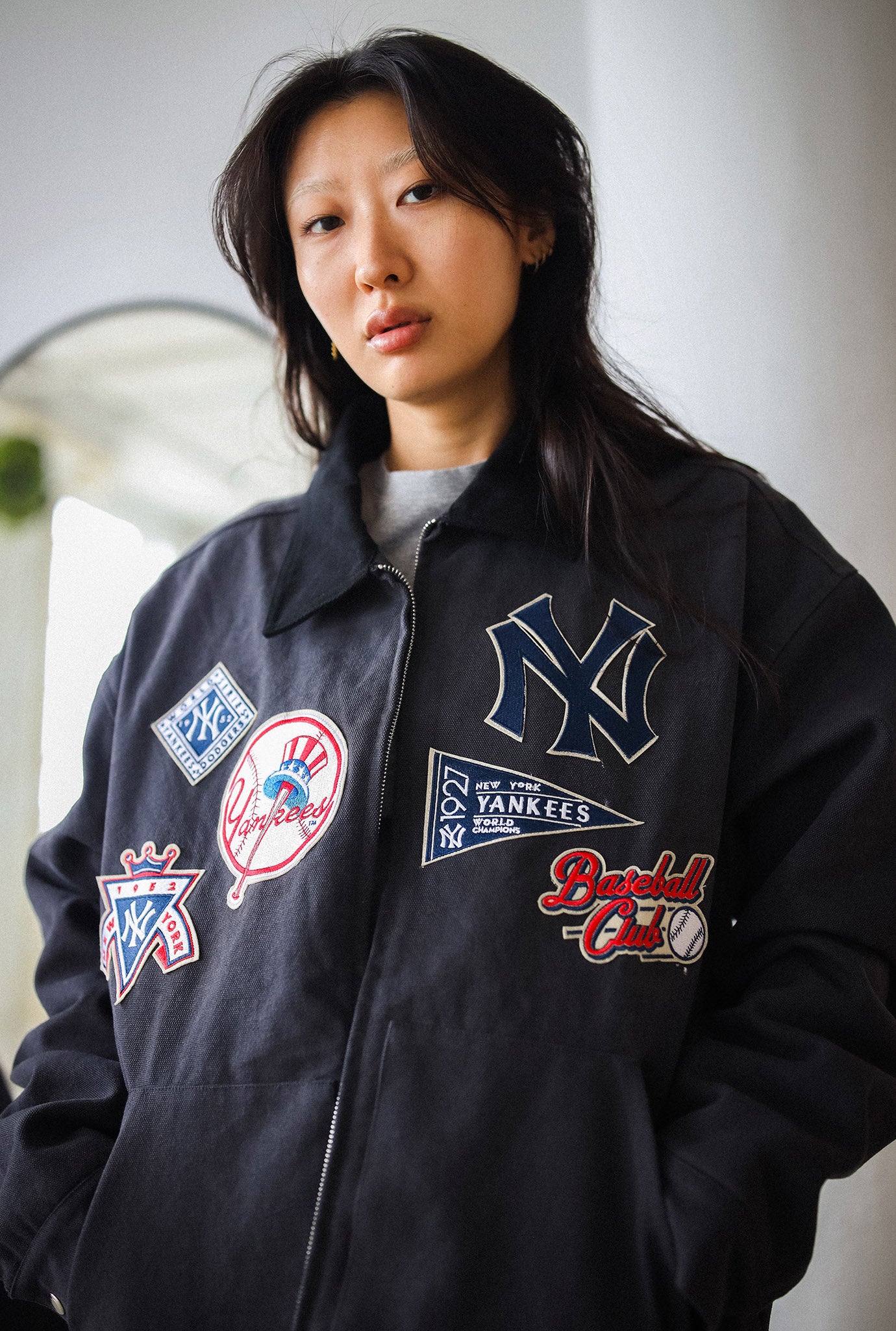 New York Yankees Vintage Work Jacket - Black