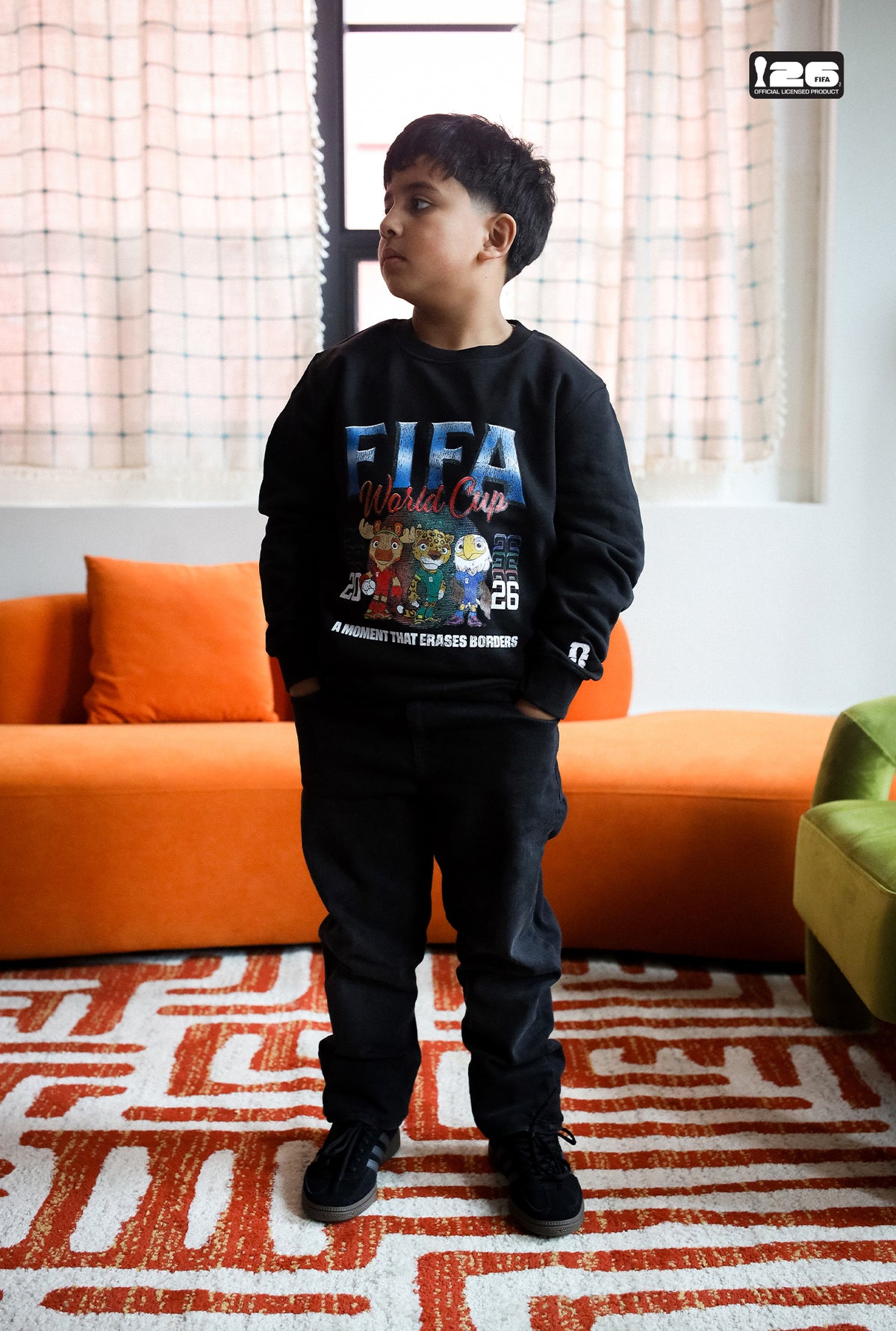 FIFA World Cup 2026™ Mascots Kids Crewneck - Black
