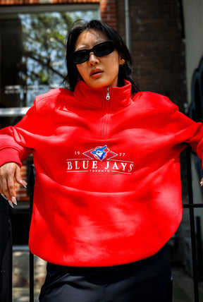 Toronto Blue Jays Quarter Zip - Red